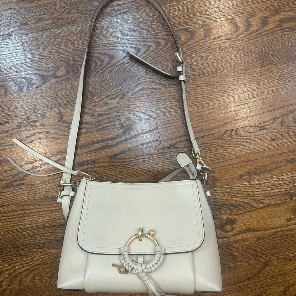 See by Chloe Beige Leather Shoulder Bag